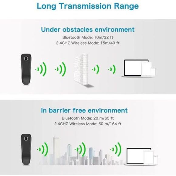 NETUM QR Code Scanner, Mini Barcode Scanner Bluetooth Compatible, Small Portable - Picture 4 of 10
